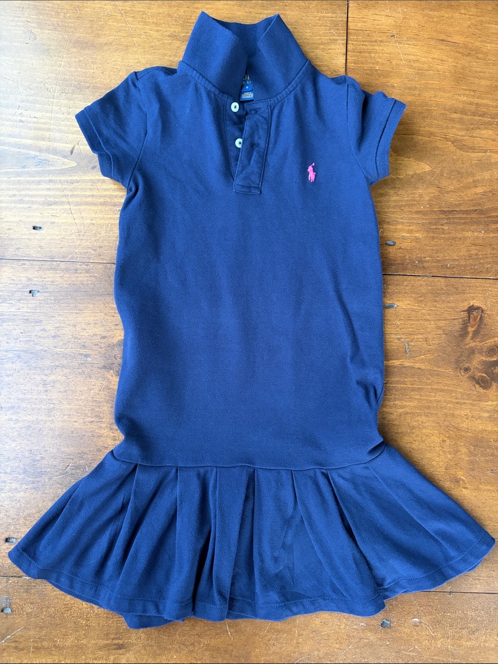 Ralph Lauren Girls Navy Blue Polo Dress Sz 6